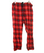 Red Black Plaid Flannel Lounge Pants  drawstring - $111.60 MXN