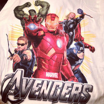 New The Avengers Capt America Thor Iron Man Hulk T Shirt Lt. Blue Med. Or Large - £7.95 GBP