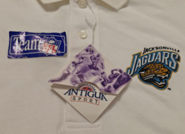 Jacksonville Jaguars Logo NFL Antigua Vintage 90s White Golf Polo Shirt XL New - £31.99 GBP