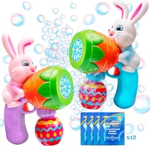2 Packs Easter Bunny for Toddlers 3 Light Up Bunny Blower with 12 Refill Solutio - £41.66 GBP