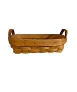 Vintage 1997 Longaberger Basket Used Small Leather Handles Cracker - £11.10 GBP