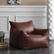 Bean Bag Chair: Bean Bag Cover: Pu Faux Suede Leather Bean Bag Pouf Chai... - £105.08 GBP