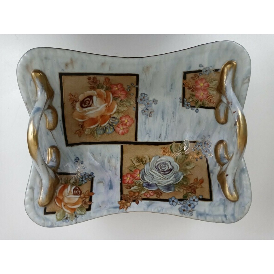 Dominie&#39;s Collection Hand Painted Floral Porcelain Dish Decorative Only - $29.69