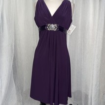 Scarlett Nite Women&#39;s Dress Plum w/ Jeweled Detail Size 14 - $29.70