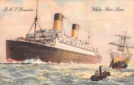 R M HOMERIC-TWIN Screw Steamer Ship~Largest In The World Postcard - £6.81 GBP