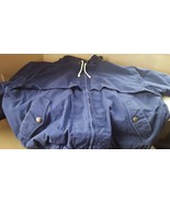 StratoJac Navy Blue Full Zip Windbreaker Rain Jacket Coat Cotton RN87980... - $620.76 MXN