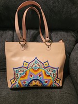 Anuschka Embroidered Handpainted Leather Pink Tote Purse Crossbody  - $69.25