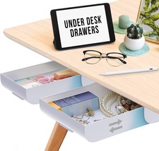 2 Pack Under Desk Drawer Organizer, Slide Out Storage for Pens, Cables &amp;... - $24.99