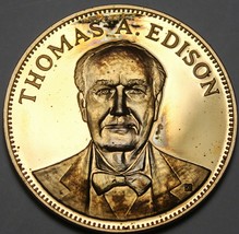 Thomas A. Edison Franklin Mint Bronze Proof Medallion 1970~Free Shipping - £10.17 GBP