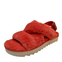 Koolaburra By UGG Womens Fuzz-Ee Faux Fur Cushioned Sandals 8M Brght Orange - £50.40 GBP