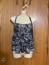 VTG Island Escape NWOT Black Print Sz. 6 Ladies Tankini swim top - $30.00