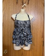 VTG Island Escape NWOT Black Print Sz. 6 Ladies Tankini swim top - $562.10 MXN