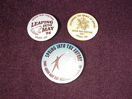 Vintage Lot of 3 Vader Washington May Day Festival Pinback Buttons, Pins... - £6.26 GBP