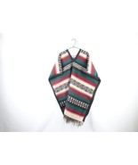Vintage 90s Streetwear Adult One Size Rainbow Fringed Drug Rug Blanket P... - $54.40