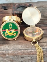 Princess Mary&#39;s Own  Pocket Brass Compass Gift With Leather Box Collectible Gift - £18.60 GBP