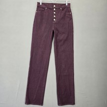 Express Women Jeans Size 6 Long Purple Stretch Y2k Mom Button High Rise Straight - £11.43 GBP