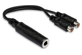 Hosa YRA-115 Y Cable, 1/4&quot; TSF to Dual RCAF - $13.96