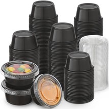 [130 Sets - 2 Oz ] Black Plastic Portion Cups, Jello Shot Cups, Small Pl... - $18.99