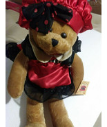 Chantilly Lane 22&quot; Auntie Pasta Red Chef Hat Red And Black Dress DOES NO... - $24.99