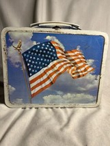 Vintage American Flag Night and Day Patriotic Ohio Art Lunchbox Handbag ... - £15.58 GBP