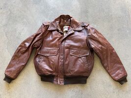 Vintage Schott NYC Genuine Lambskin Leather Bomber Jacket- Size 44 (MADE... - $350.00