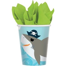 Ahoy Sea Life Ocean Animals Tropical Cups Shark Birthday Party Supplies ... - £5.54 GBP