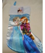 New Disney Frozen 18&quot;  Elsa Anna Hanging satin fur trim Christmas Stocking  - £5.50 GBP
