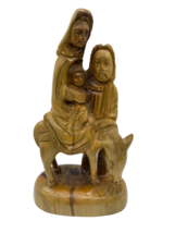 Mary Joseph Baby Jesus Holy Family Vintage Carved Olive Wood Jerusalem M... - $43.80 CAD