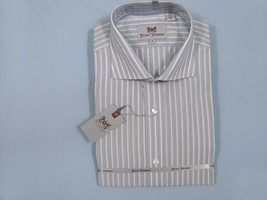 NEW $145 Hickey Freeman Dress Shirt! 16 34 35  *White with Gray Stripes* - $69.99