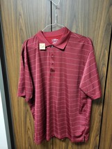 PGA Polo Shirt Mens Maroon Red Striped Checkered XXL Golf - £9.72 GBP