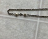 American Eagle Sterling Silver Faux Pearl Bevel Cubic Zirconia Chain Nec... - $23.36
