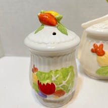 Vintage Ceramic Fruits Veggies Salt Pepper Shaker Napkin Holder Lot 3 Ha... - £14.82 GBP