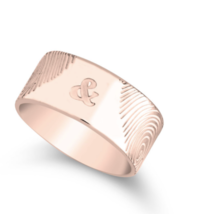 Finger Print Couple Ring Customizable: Sterling Silver, 24K Gold, Rose Gold - £133.36 GBP