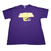 LSU Tigers Shirt Mens L Purple Football Bust Ours Kick Yours Graphic Tee  - £14.88 GBP