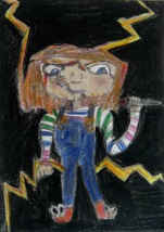  Original Drawing  Child&#39;s Play Chucky  Drawing on 2.5&quot;x3.5&quot; bristol board  Medi - £12.17 GBP