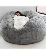 Giant Fur Bean Bag Chair Cover For Kids Adults, (No Filler), Light Grey,... - £50.56 GBP