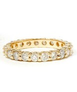 14K Yellow Gold 4 CARAT Brilliant Lab Diamond Eternity Wedding Band Ring - £268.11 GBP