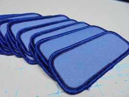 25 Count Printable Embroidery Name Patch Blank Blue/Blue Border Iron/Sew On - $16.55