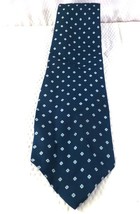 Christian Dior Garfinckel&#39;s Mens All Silk Cravates Tie Blue Diamond Pattern - $28.50