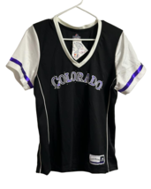 Majestic Athletic Damen Colorado Rockies Curveball Babe T-Shirt, Schwarz, Groß - £19.89 GBP