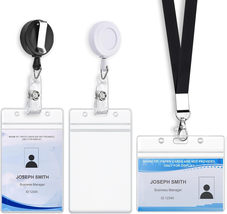 3 Pack Id Card Name Badge Holders Retractable Clip, Premium Badge Reel w... - $10.67