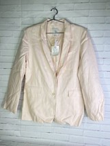 Joie Linen Blazer Jacket One Button Lined Light Blush Pink Womens Size 8 - £95.04 GBP