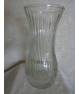 Hoosier Glass #6A Clear 9 ¾ Inch Ribbed Flower Vase (#3611) - $31.30 CAD