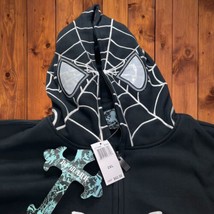 2XL Black Spidey Mask Hoodie Spider Web design full zipper NWT PJ Mark - £35.17 GBP