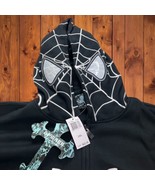 2XL Black Spidey Mask Hoodie Spider Web design full zipper NWT PJ Mark - £35.41 GBP