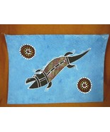AUS-19 Crocodile blue Australian Native Aboriginal PAINTING Artwork T Mo... - $93.12 CAD