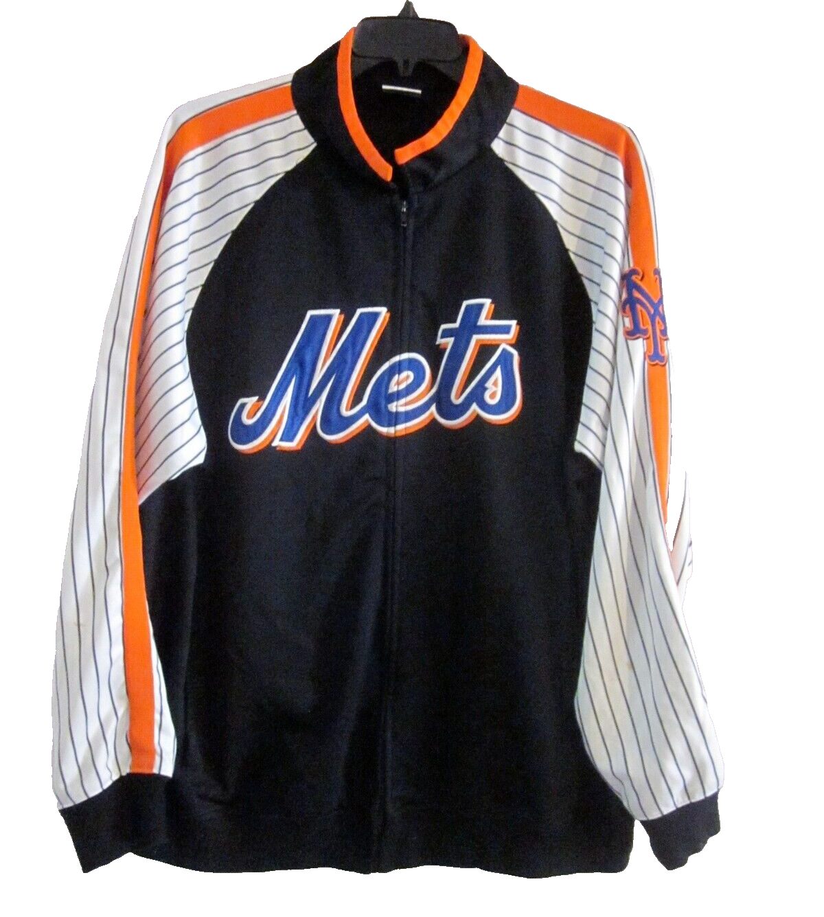 New York Mets Warm Up Jacket Zip Up Windbreaker Size XL MLB Dynasty Polyester - $39.99