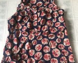 Old Navy Red and Blue Floral Rayon Tank Ruffled Neck and Armhole Size Small - $21.49