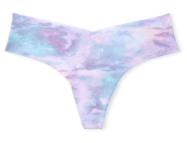 S Aqua Purple Pink Seamless Smooth Raw Edge NoShow Victoria&#39;s Secret Thong Panty - £8.64 GBP
