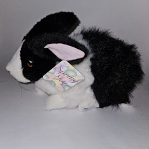 VTG 1994 Fiesta Black White Bunny Rabbit Plush 11&quot; Stuffed Animal Toy w/TAGS - $29.65